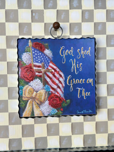 Americana: God Shed His Grace on Thee Patriotic Mini Print