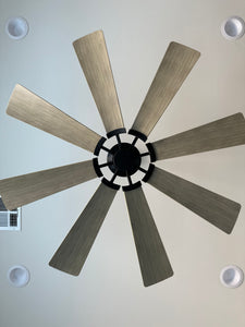 60" MOD Ceiling Fan DAMP in Black or Satin Nickel