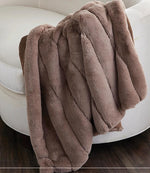 Load image into Gallery viewer, New! Latte Posh Faux Fur Throw 60&quot;x72&quot;
