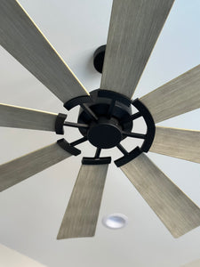 60" MOD Ceiling Fan DAMP in Black or Satin Nickel