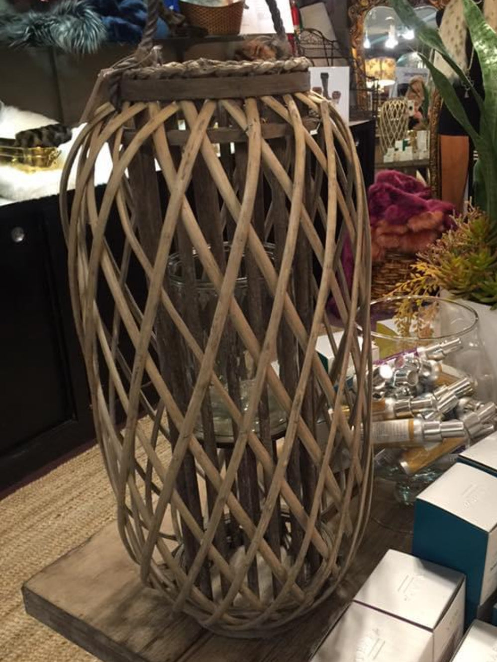 Grey Willow and Glass Lantern