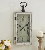 Load image into Gallery viewer, White Distressed Table or Wall Clock
