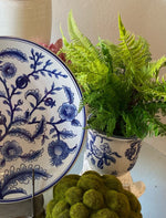 Load image into Gallery viewer, Artificial Fern in Ceramic Blue and White Pot
