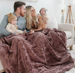 Load image into Gallery viewer, NEW! Dusty Mauve Rosewood Faux Fur Throw