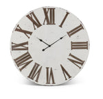 Load image into Gallery viewer, Large Roman Numeral 36” Antique White Distressed Clock
