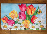 Load image into Gallery viewer, Tulips in Pink, Orange and Yellow Door Mat Outdoor
