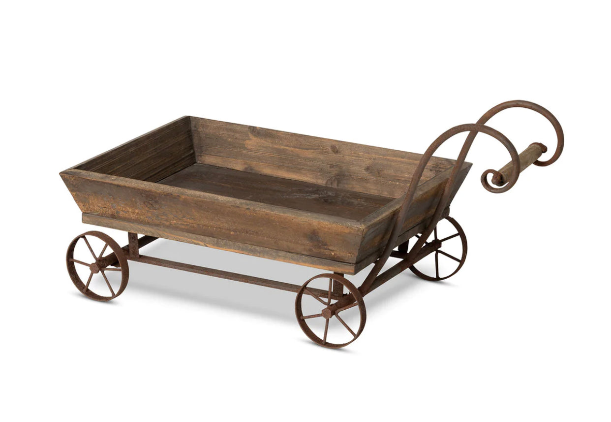 New! Wooden and Iron Garden Cart