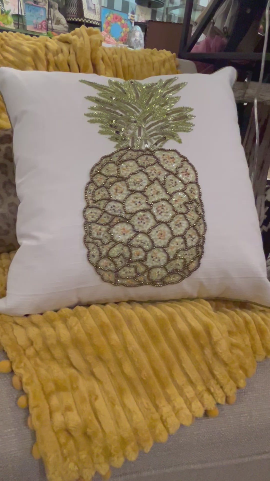 Pineapple Beaded Pillow
