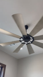 Load and play video in Gallery viewer, 60&quot; MOD Ceiling Fan DAMP in Black or Satin Nickel
