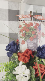 Load and play video in Gallery viewer, Americana Patriotic Floral Arrangement Mini Print Holder
