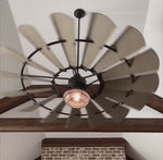 Load and play video in Gallery viewer, LG Hudson Light Kit 1975 Windmill Fan Oiled Bronze, Galvanized &amp; Noir
