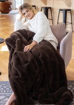 Load image into Gallery viewer, Chocolate Posh Faux Fur Throw