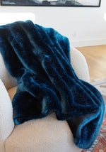 Load image into Gallery viewer, Sapphire LuxuriousMink Faux Fur Throw