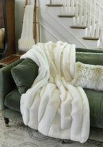 Load image into Gallery viewer, Ivory Posh Faux Fur Throw
