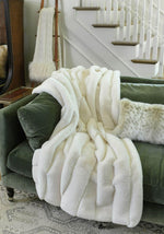 Load image into Gallery viewer, Ivory Posh Faux Fur Throw