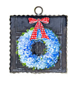 Load image into Gallery viewer, Americana: Blue Wreath and Patriotic Bow Mini Print
