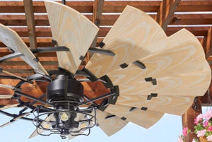 Noir Outdoor Windmill Ceiling Fan by