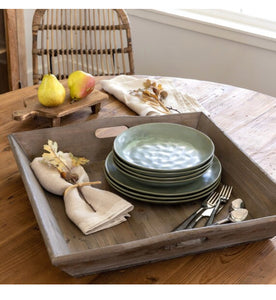 Rustic Distressed Farmhouse Tray with Handles