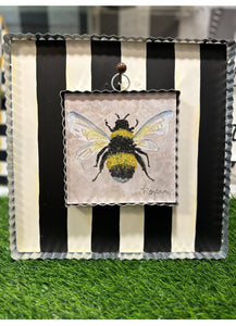 Bee Galvanized Framed Mini Pic