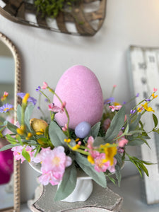 Flocked Pink/Lavender Egg Arrangement