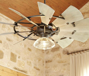 Clear Seeded Light Kit- 1902 Windmill Fan Oiled Bronze, Galvanized & Noir