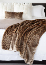 Load image into Gallery viewer, Vintage Leopard Faux Fur Throw
