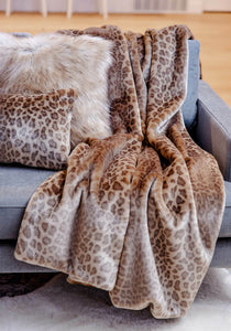 Vintage Leopard Faux Fur Throw