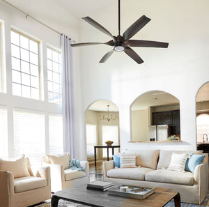 Quorum Kimbo 60" 6-Blade DAMP Ceiling Fan Indoor or Outdoor
