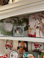 Load image into Gallery viewer, Santa Skating Mini Print with Galvanized Frame
