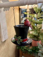 Load image into Gallery viewer, Red Cardinal Black Top Hat Arrow Replacement with Open Top for Florals
