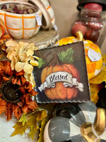 Load image into Gallery viewer, Blessed Pumpkin Mini Print with Galvanized Frame
