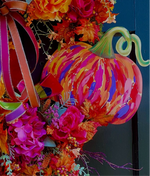 Load image into Gallery viewer, Artful Orange Pumpkins Set of 2 Metal Stakes

