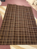 Load image into Gallery viewer, Brown Hide &amp; Leather Grid Wool Area Rug (8x10)
