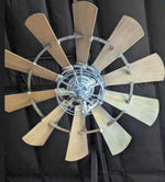 Load image into Gallery viewer, Galvanized Windmill Indoor Ceiling Fan Silver Finish
