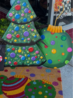Load image into Gallery viewer, Merry &amp; Bright Christmas Tree Metal Stake Outdoor or Indoor
