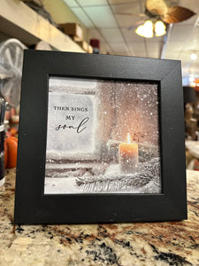 The Sings My Soul Black Wood Framed Shimmering Picture