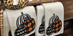 Load image into Gallery viewer, Harlequin, Chevron, Sequins Halloween White Orange &amp; Black Towel
