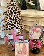 Load image into Gallery viewer, Leopard Christmas Trees Set of 3 Metal Outdoor Stakes
