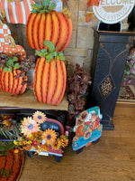 Load image into Gallery viewer, Set of 3 Orange Pumpkins with Easels and Stakes, Safe to Use Outdoor
