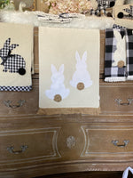 Load image into Gallery viewer, Linen Look Emroidered Fringed Bunny Table Runner
