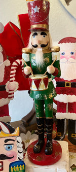 Load image into Gallery viewer, Christmas Red and Green Nutcracker with Drum
