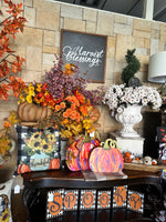 Load image into Gallery viewer, Artful Orange and Pink Pumpkins Set of 2 Metal Stakes
