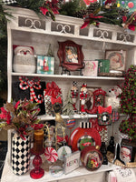 Load image into Gallery viewer, Nutcracker Black &amp; White, Gold, and Red with Check Pattern 13”h Set of 2

