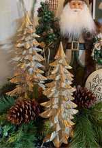 Load image into Gallery viewer, Green Norway Wood Tree with White Snow Accents
