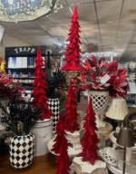 Load image into Gallery viewer, Red Velvet Large Style Trees Set of 3
