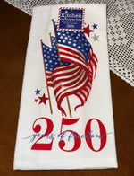 Load image into Gallery viewer, Americana 250 Years Towel Red, White &amp; Blue
