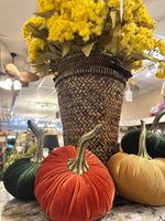 Load image into Gallery viewer, Warm Orange Velvet 6.5” Plush Fabric Pumpkin

