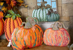 Load image into Gallery viewer, Artful Orange and Green Pumpkins Set of 2 Metal Stakes
