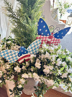 Load image into Gallery viewer, Patriotic Check, Stars &amp; Stripes Bugs Red White &amp; Blue Metal Stake
