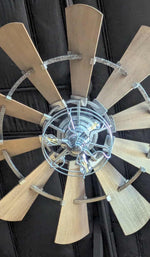 Load image into Gallery viewer, Galvanized Windmill Indoor Ceiling Fan Silver Finish
